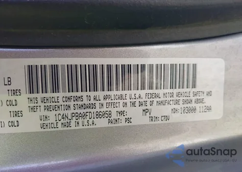 2015 Jeep Patriot Altitude Edition z USA, uszkodzony, nr VIN 1C4NJPBA0FD186058